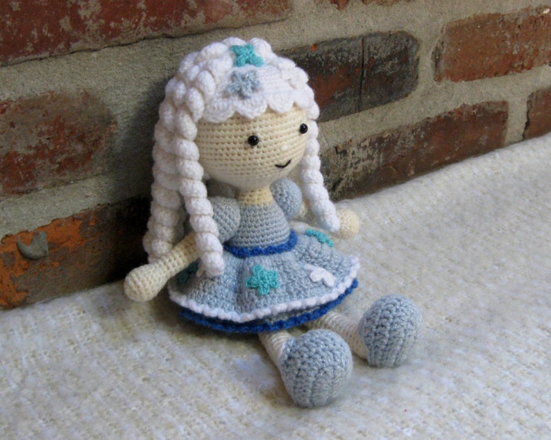 SNOWFLAKE Winter Girl Amigurumi Pattern Crochet Doll Pattern Tutorial PDF Plush Doll Girl image 2