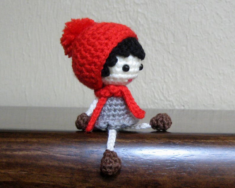 POMPOM DOLL Amigurumi Pattern Crochet Doll Pattern Bobble Ski Hat Tutorial PDF Plush Doll image 2