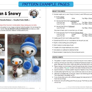 SNOWMAN & SNOWY  Amigurumi Pattern Crochet Doll Pattern image 5