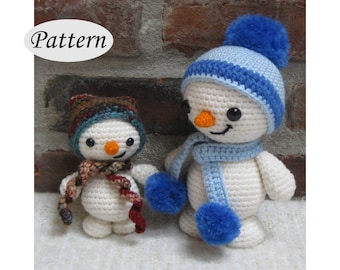 SNOWMAN & SNOWY - Amigurumi Pattern Crochet Doll Pattern Amigurumi Toy Pattern - Tutorial -   PDF - Plush Dolls