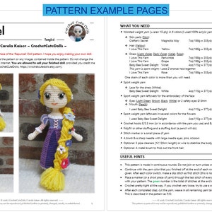 RAPUNZEL Amigurumi Pattern Crochet Doll Pattern Amigurumi Princess Pattern Tutorial PDF Plush Doll Girl image 5