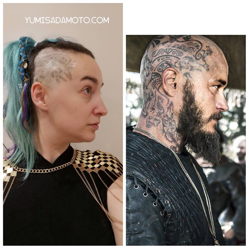 Ragnar Lothbrok Vikings temporary tattoo head | Etsy