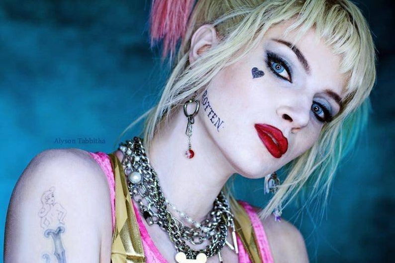 Harley Quinn Face Temporary Tattoo Suicide Squad Birds of Pray - Etsy