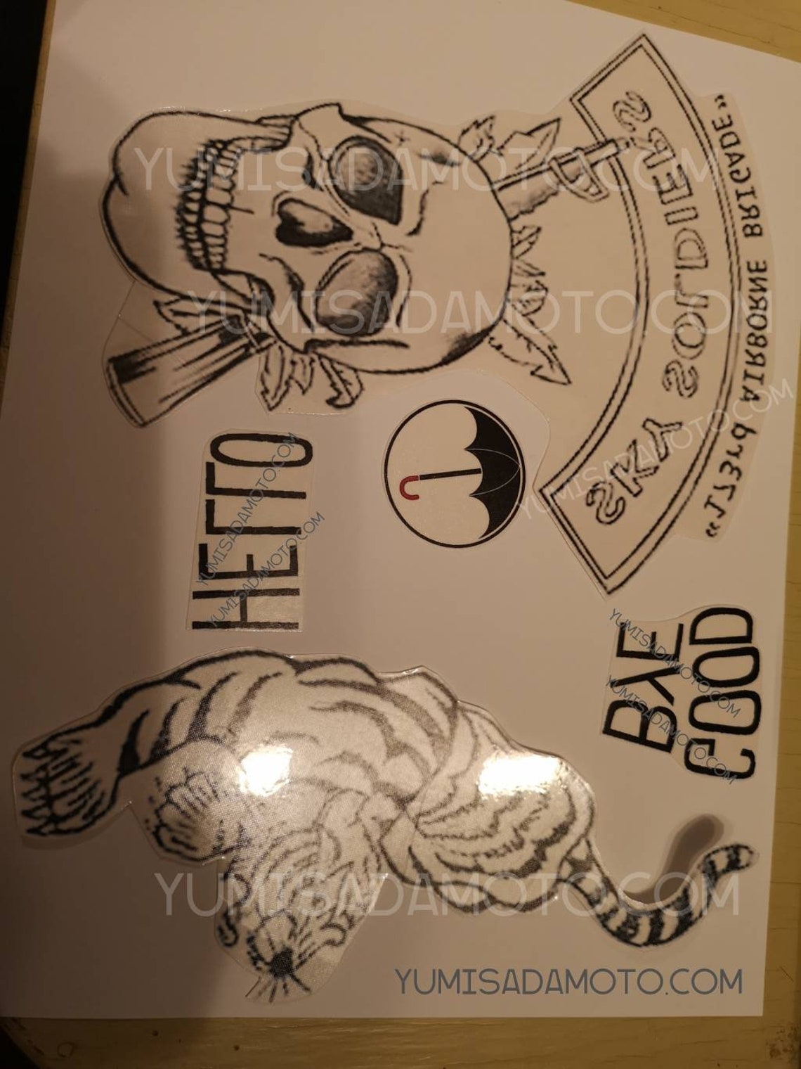 Klaus Umbrella Academy Tattoo Kit Hello Goodbye Tiger & Skull Season 2