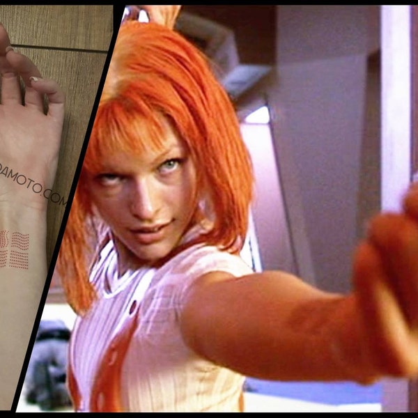 Leeloo Dallas element temporary tattoo form 5th element movie milla jovovich Luc Besson scifi cosplay costume multipass dallas