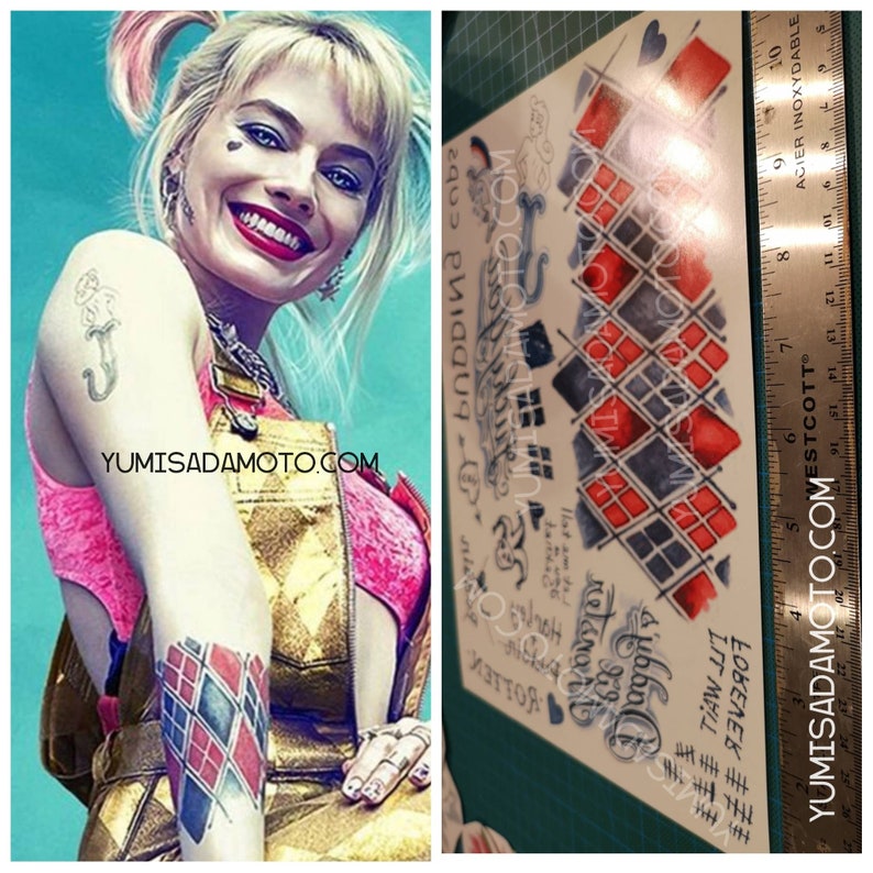 Harley Quinn Birds of Prey New Tattoo FREE SHIPPING to Usa Etsy