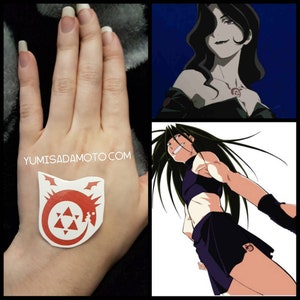 Full Metal Alchemist Homunculus Lux Envy cosplay Temporary tattoo Ouroboros