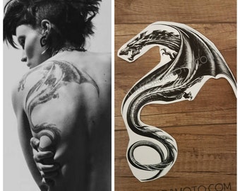 Lisbeth Salander temporary tattoo for cosplay form movie Girl with the dragon tattoo with Mara Rooney