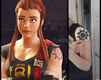 Brigitte Lindholm OVERWATCH hero tattoo Temporary Tatoo for cosplay costume themed party rally to me OW pve battle pass