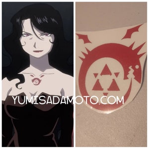 Lust full metal alchemist inspired cosplay temporary tattoo fma tatoo costume halloween deathly sin alphone edward elric alchemist fma