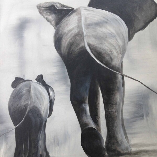 A mama and her baby black and white - P01