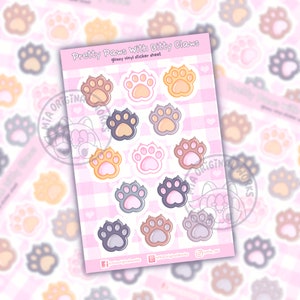Pretty Paws With Bitty Claws vinyl sticker sheet