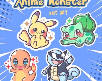 Anime Monster set 1 glossy vinyl sticker