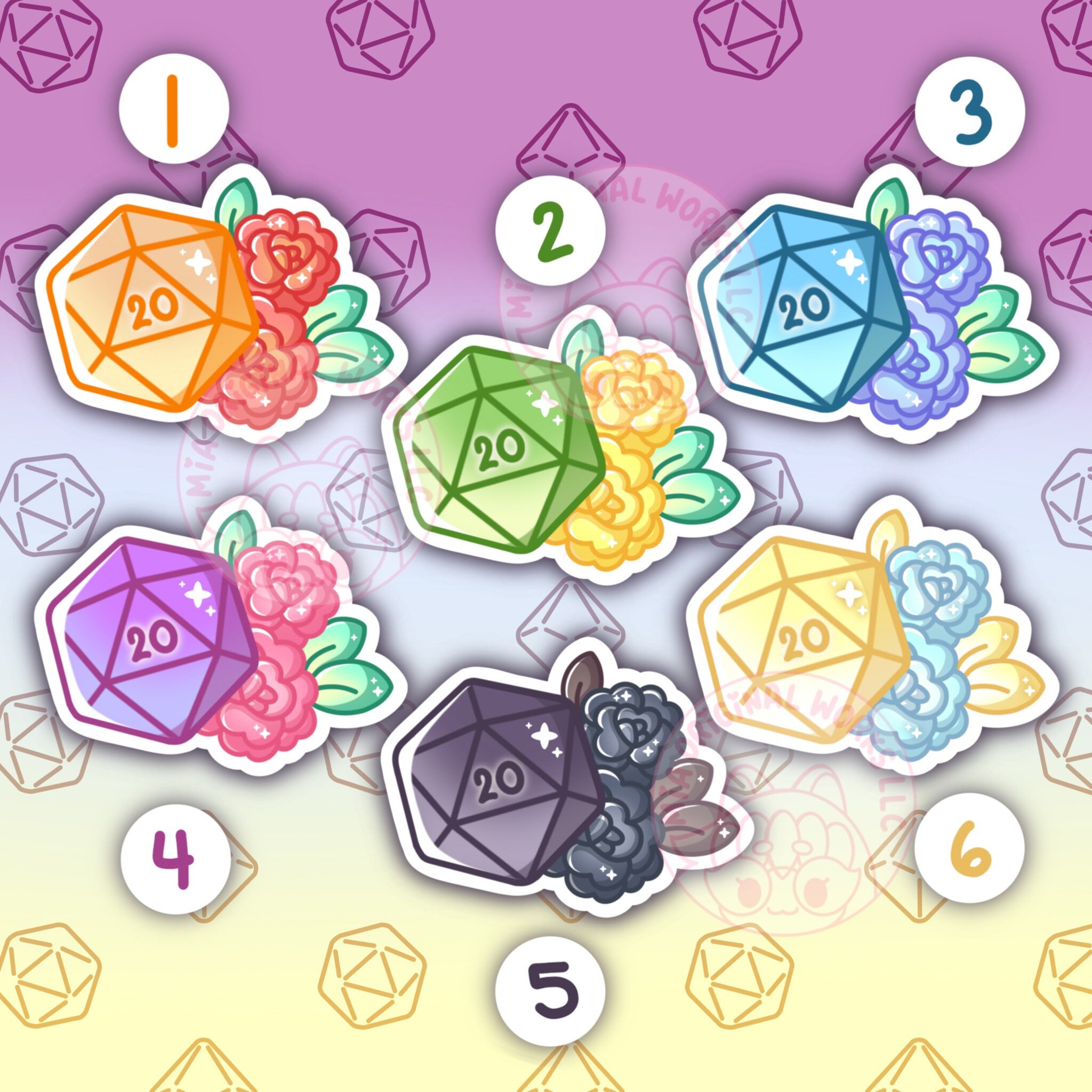 Peony D20s Glossy Vinyl Sticker - Etsy