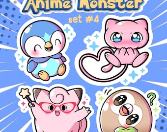 Anime Monster set #4 glossy vinyl stickers