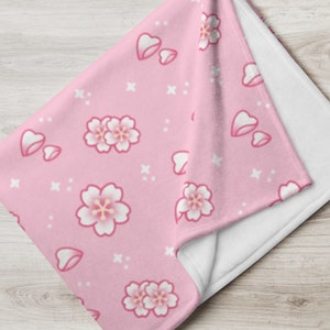 White Sakura Sparkles Throw Blanket