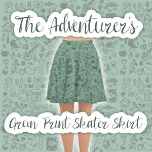 The Adventurer’s Green Print Skater Skirt