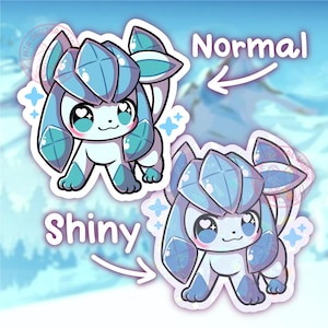 Ice Evolution Fox Anime Monster glossy vinyl sticker