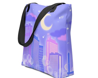 Vaporwave City Tote bag