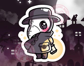 Kawaii Plague Doctor vinyl sticker