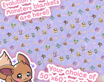 Evolution Fox Anime Monsters Throw Blanket
