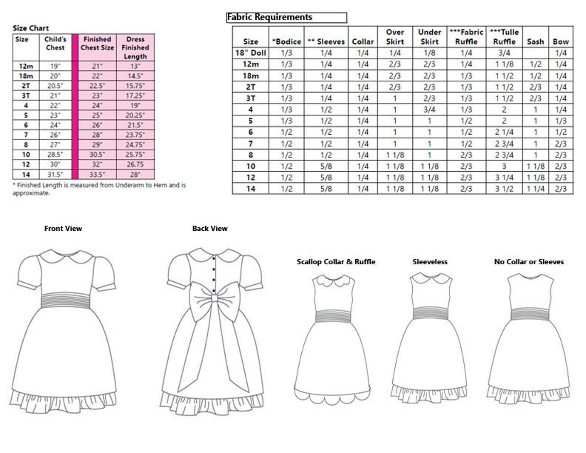 The English Rose Dress PDF Sewing Pattern for Infants and - Etsy