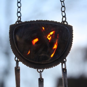 •STICK AGATE - SLENDER TEARDROP• sterling silver pendant