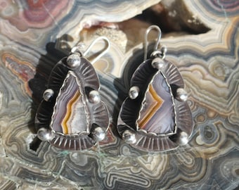 Laguna Lace Agate Sterling Silver Earring Set