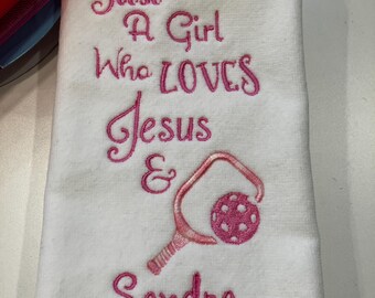 Jesus and Pickleball Towel: Custom Embroidered Sports Gift