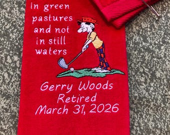 Personalized Embroidered Golf Towel: Christian Pastor Gift