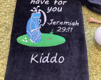 Personalized Christian Golf Towel: Scripture Gift for Pastor