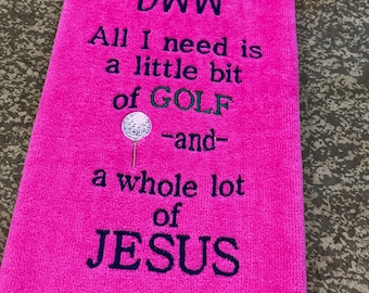 Personalized Christian Golf Towel: Pastor Gift, Scripture Velour Terry
