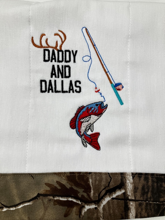 Personalized Camo Burp Cloth: Hunting & Fishing with Daddy