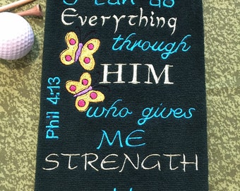 Jesus, Pastor, Scripture, Golf Towel, Christian, Personalized, Embroidered, Be Bold, Door Prize
