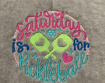 Pickleball, Partner, Sports Towel, Premium Towel, Day Dinker, Door Prize, Raffle Prize, Custom, Personalized, Embroidered, Hook & Grommet