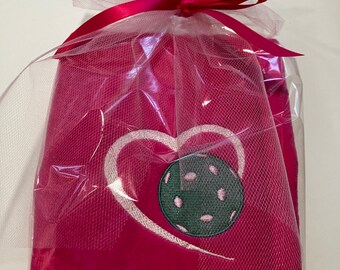 Pickleball, 16”X26” Premium Terry Velour Sports Towel, Love Pickleball, Custom, Day Dinker, Heart, Raffle Prize, Door Prize Personalized