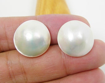 Lot3 19x15mm 18x15mm Wide Odd Drop Qty 2 Pieces Cream Colour Australian Saltwater Mabe Pearl