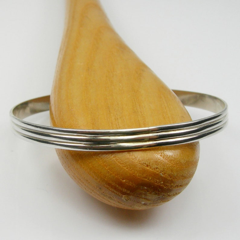 B4040 Australian Made Jewellery Small Size Bangle 5mm Wide Grove Band Bangle Solid Genuine 925 Sterling Silver