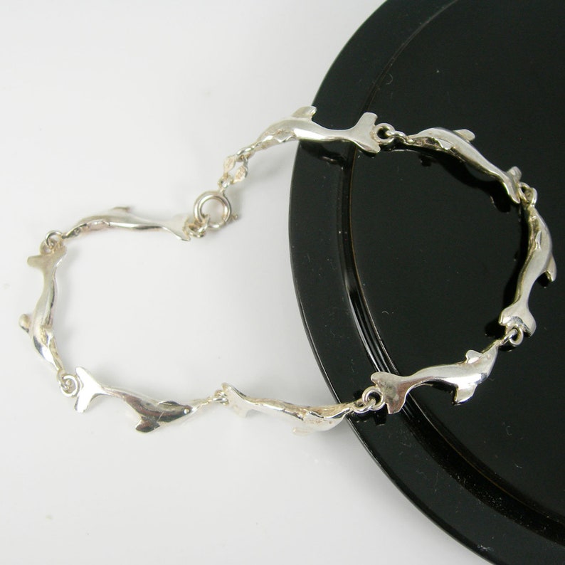 Australian Made Solid Dolphin Links Bracelet 20cm Length Genuine 925 Sterling Silver