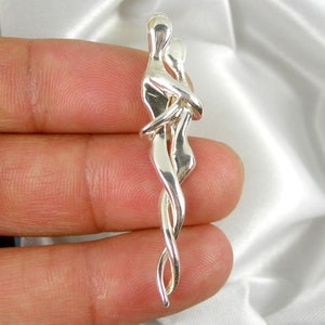 Embraced Couple Man Woman Lovers Pendant, Available in Genuine Sterling Silver or Genuine 375 9ct 9k or 750 18ct 18k Yellow Gold  - P29