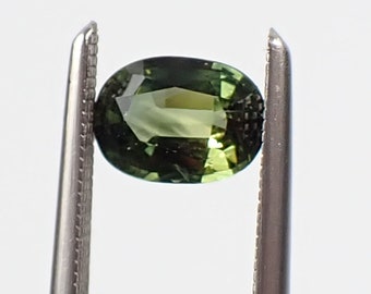 0.70 carat 6.2x4.5mm Oval Multi Colour Green Yellow Natural Australian Fancy Parti Sapphire Rare Loose Gemstone, VS-VVS Clarity - OPS04