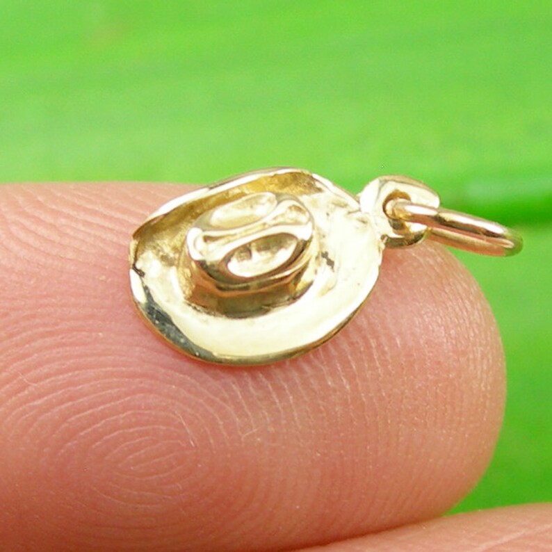 Genuine 375 9CT 9K Yellow Gold Small 3 Dimensional Slouch Hat Australian Digger Army Soldier Hat Charm C2090