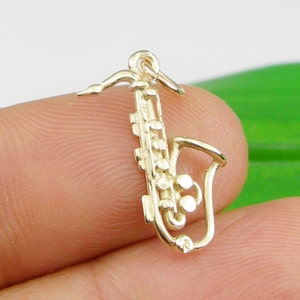 Small Saxophone Musical Instrument Charm Available in 375 9k 9ct or 750 18k 18ct Yellow Gold - C83