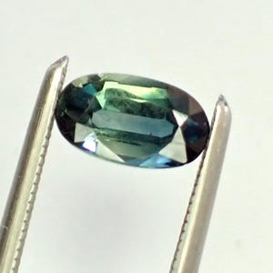 0.71 carat Oval 6.6 x 3.8 x 2.8 mm Bi Color Green-Blue Natural Australian Parti Sapphire Loose Rare Gemstone - OPS41