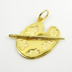 Artists Palette with Enamel Colors Charm 3-D Sterling Silver Artists Palette with Enamel Colors Charm 3-D Sterling Silver