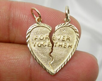 Forever Together Lover Love hart gespleten hanger echt 375 9 kt 9 kt geelgoud of echt 750 18 kt 18 kt geelgoud - P6012