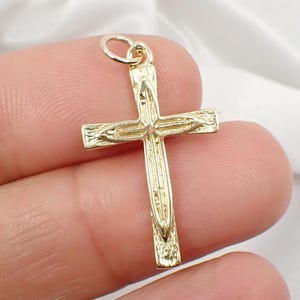 Religious Cross Faith Unisex Pendant Genuine 750 18ct 18k Yellow gold - P134