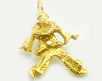 Jester Joker Clown Solid 3D Charm-hänge Finns i äkta 375 9k 9k eller 750 18k 18k Guld - C2047