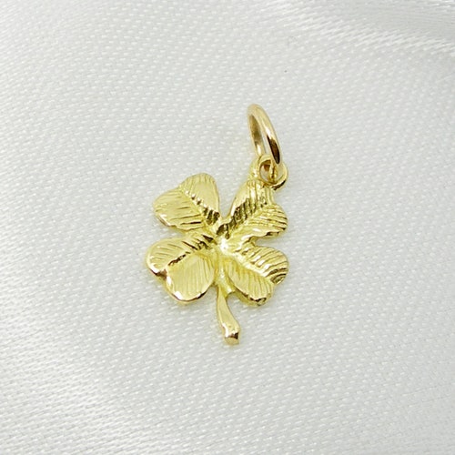 Lucky 4 Four Leave Leaf Clover Charm Pendant Genuine 375 9ct - Etsy ...