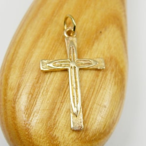 Religious Cross Faith Unisex Pendant Genuine 375 9ct 9k or 750 18ct 18k Yellow gold / 925 Sterling Silver - P134